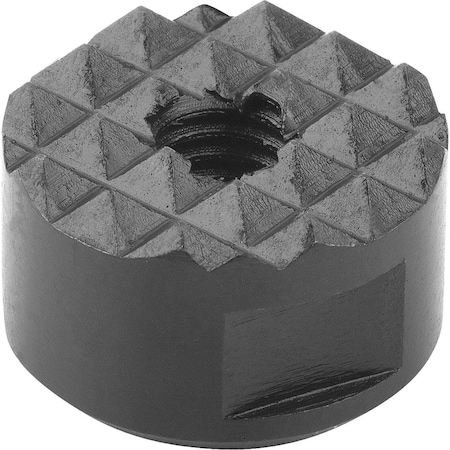 Kipp Grippers And Inserts Round D2=12, L3=10, Form:F Serrated, Tool Steel Hardened And Black Oxid Fi K0385.1210
